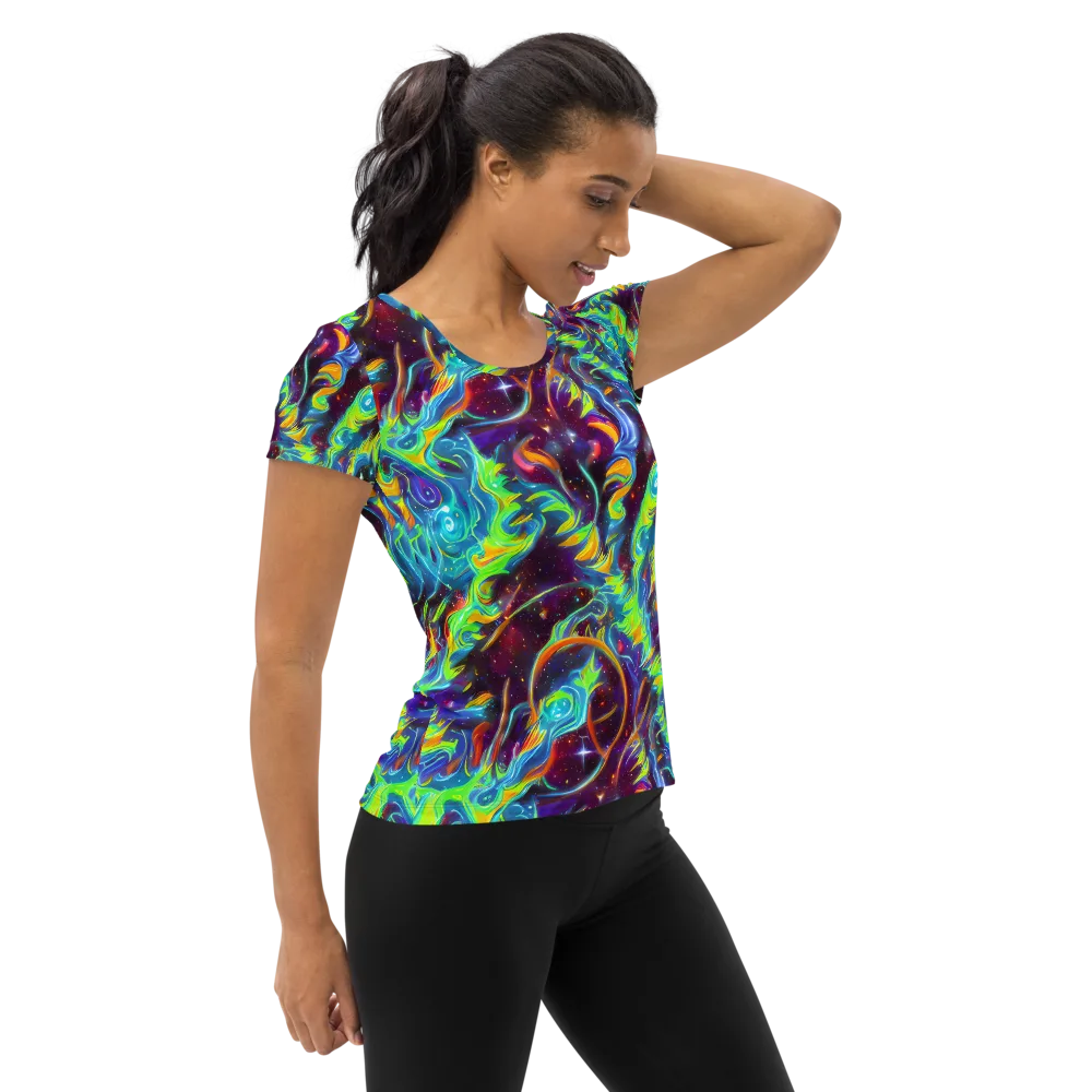 Nova Ribbons on Women's Athletic T-Shirt — Right