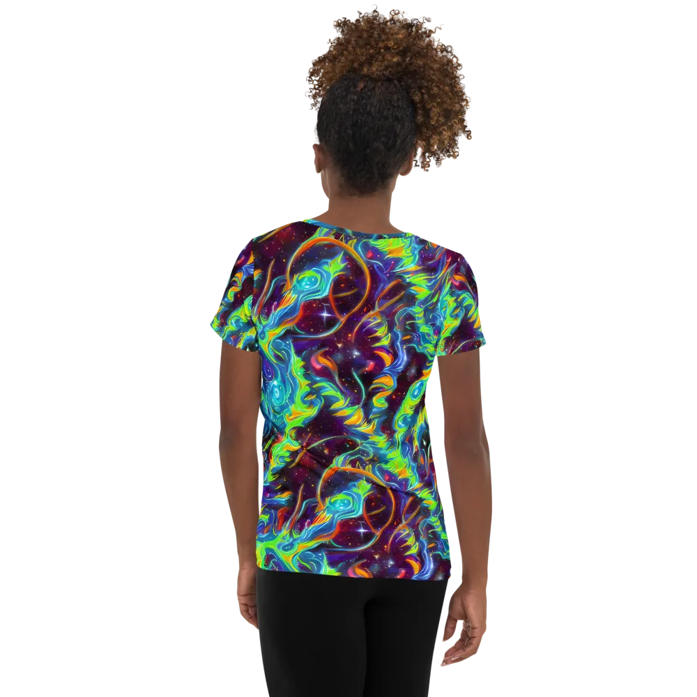 Nova Ribbons on Women's Athletic T-Shirt — Back