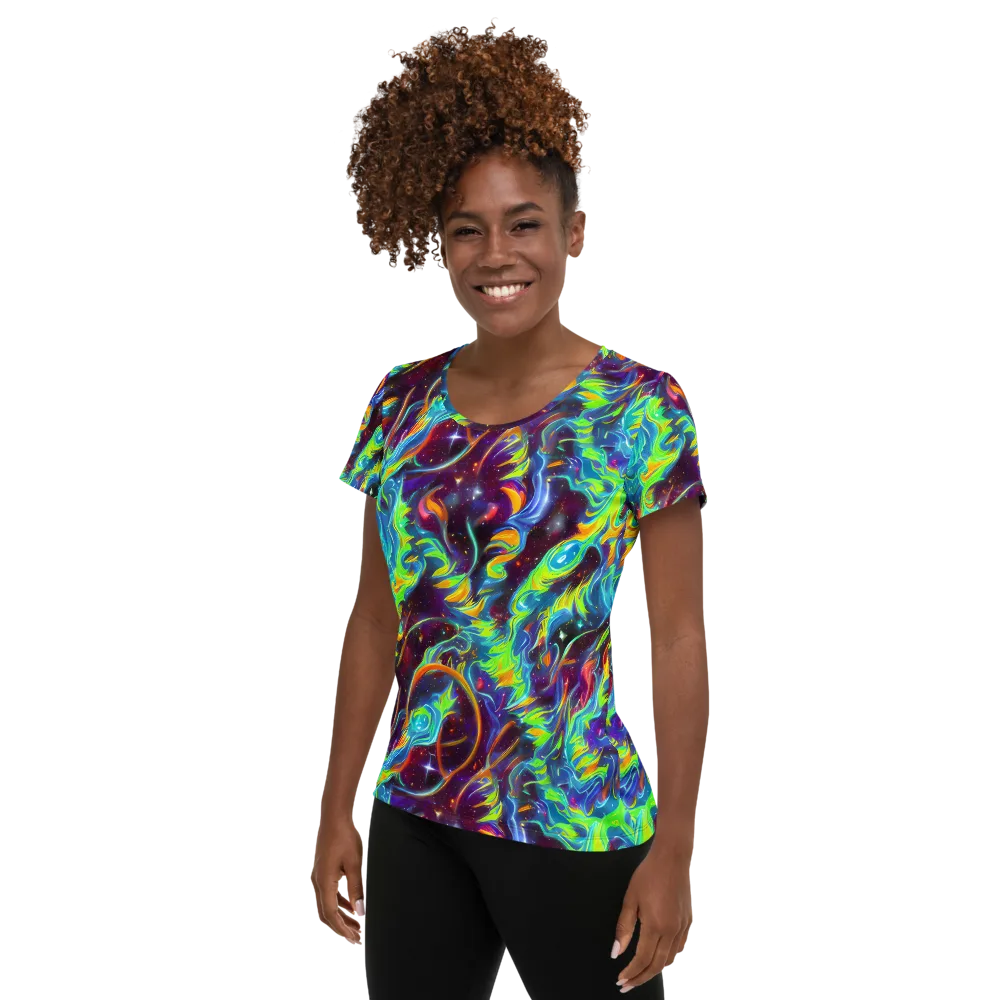 Nova Ribbons on Women's Athletic T-Shirt — Left