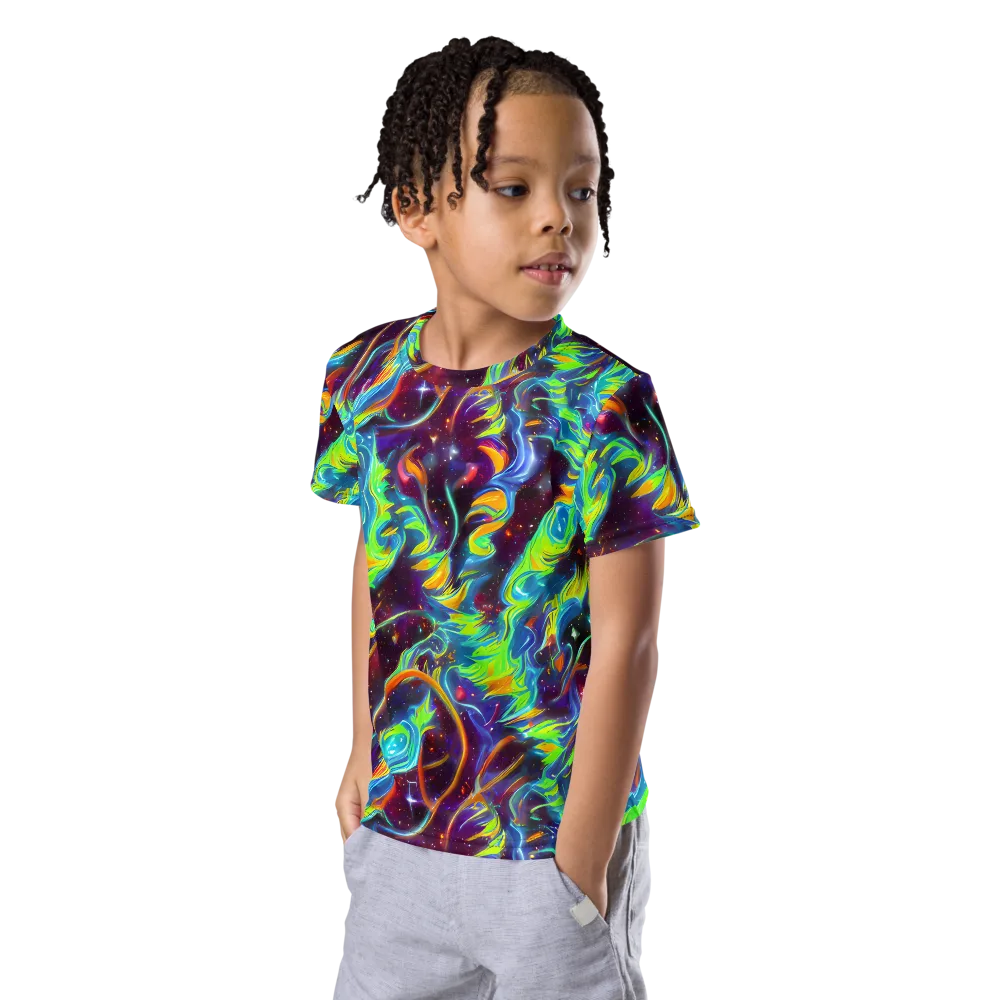 Nova Ribbons on Kids Crew Neck T-Shirt — Left Front
