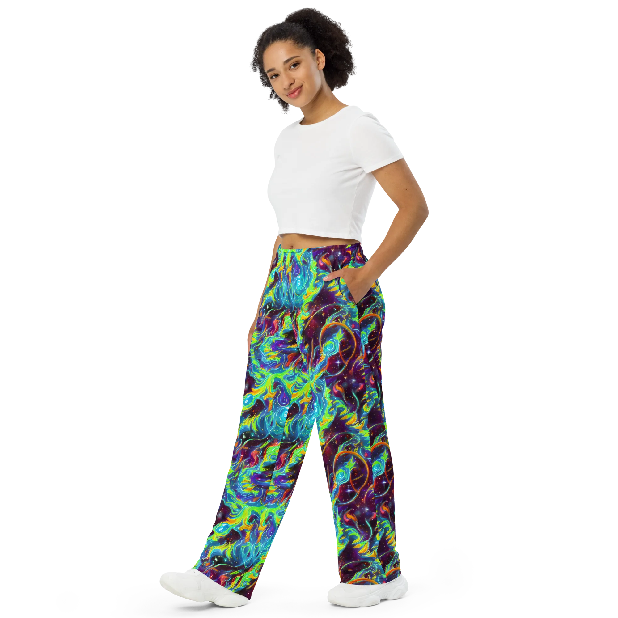 Nova Ribbons on Wide-Leg Pants — Left Front