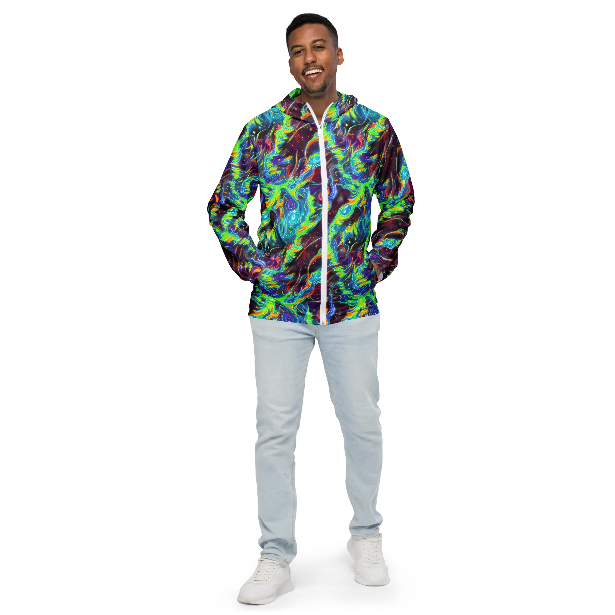 Nova Ribbons on Men's Windbreaker — Front