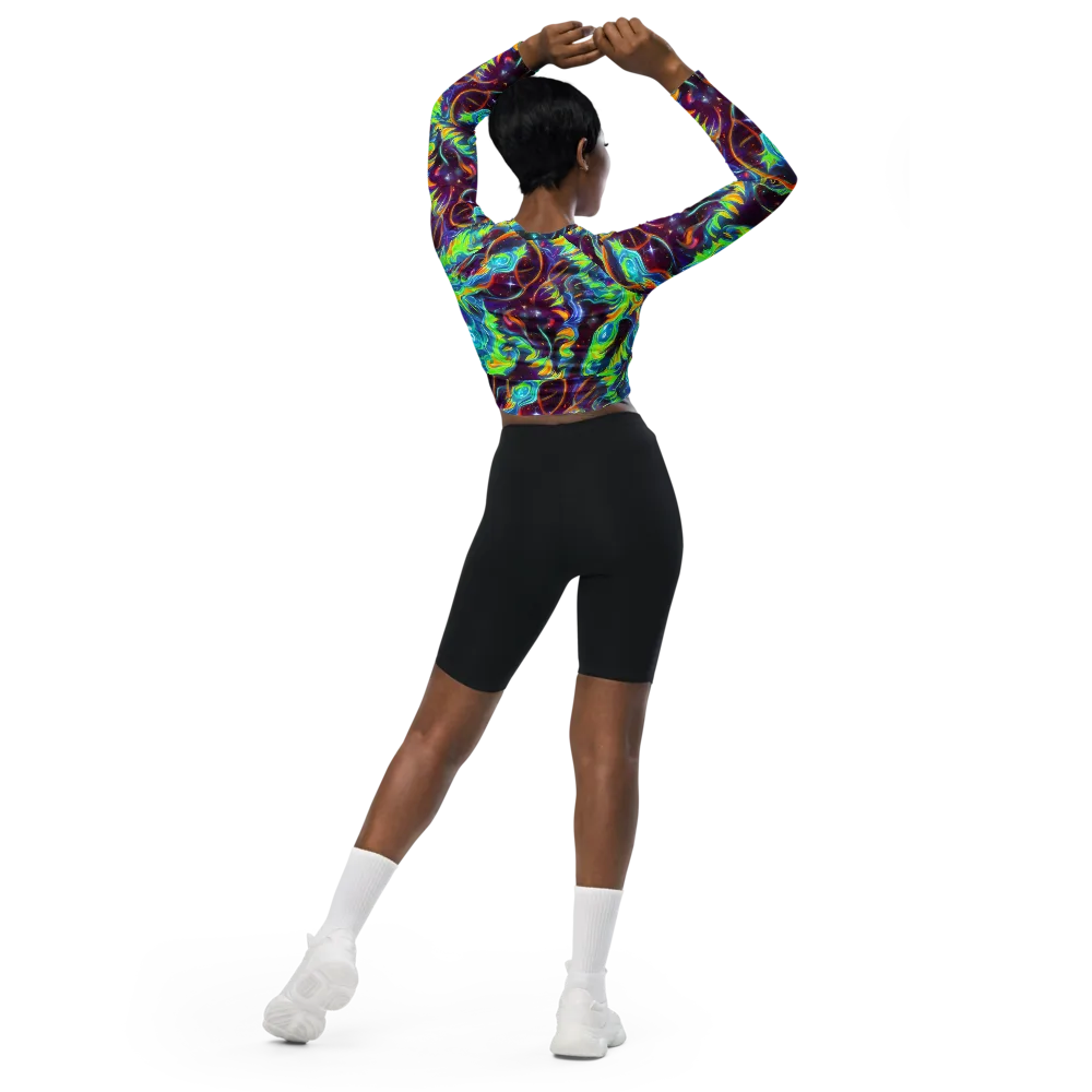 Nova Ribbons on Long Sleeve Crop Top — Back
