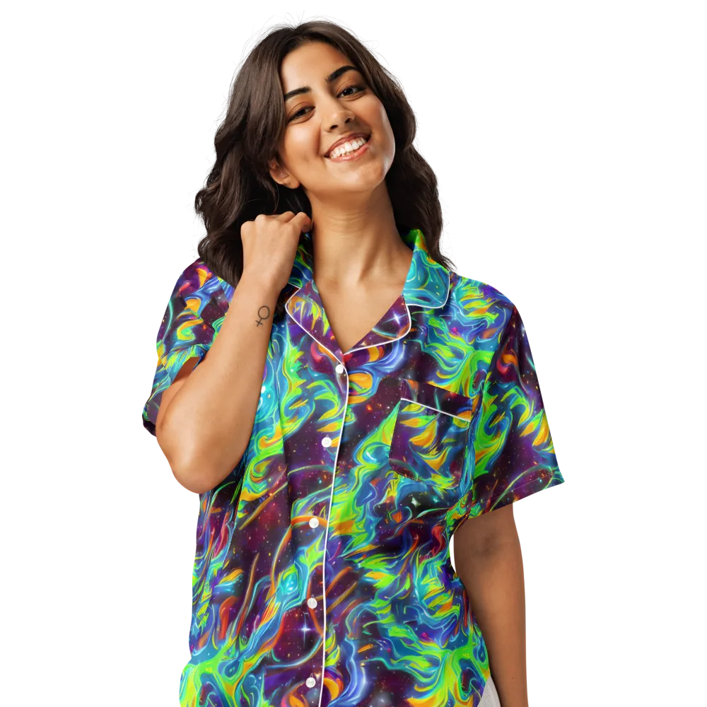 Nova Ribbons on Women's Short Sleeve Pajama Top — Front
