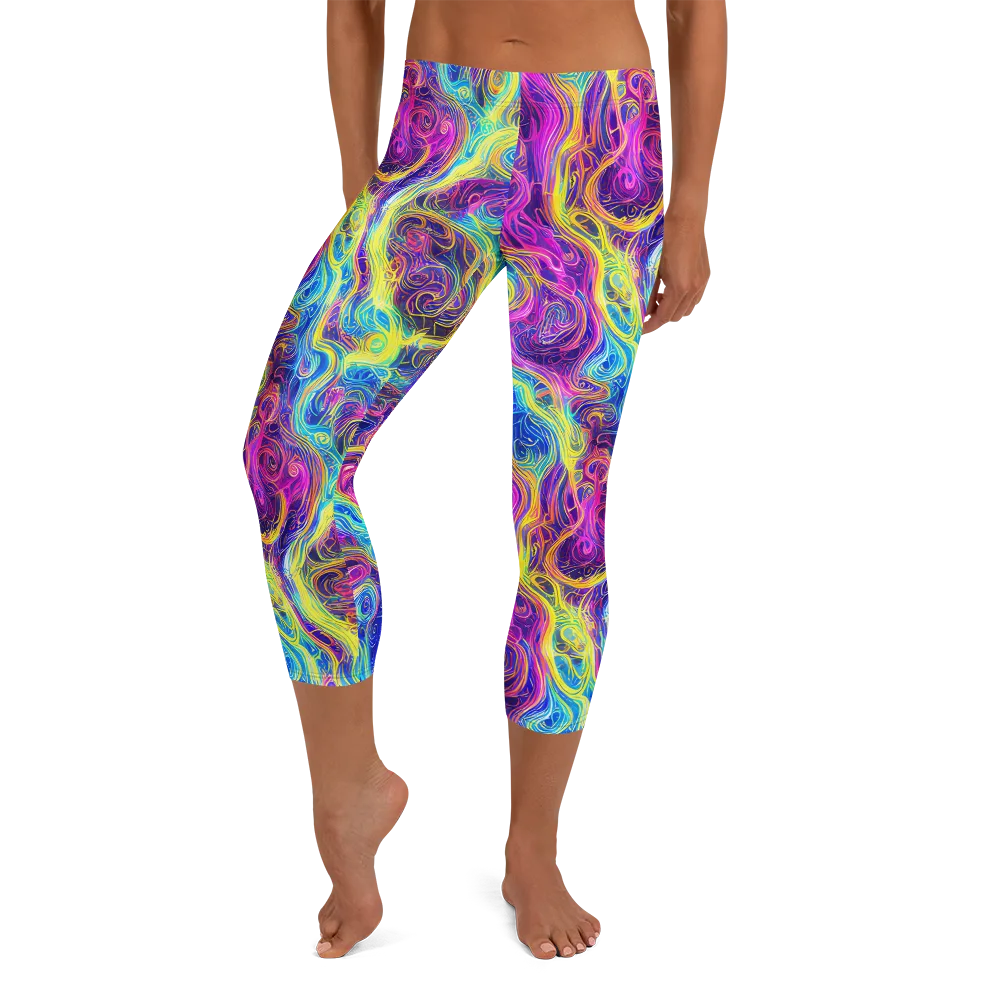 Saturated Dream on Capri Leggings — Front