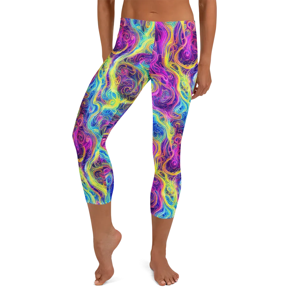 Saturated Dream on Capri Leggings — Front