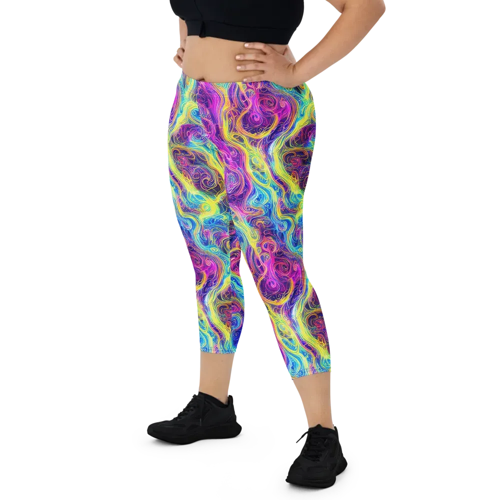 Saturated Dream on Capri Leggings — Front