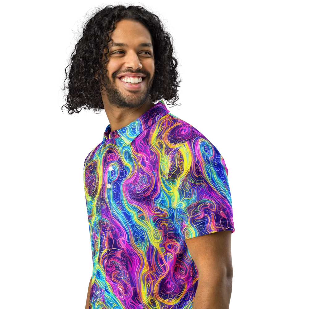 Saturated Dream on Men's Slim Fit Polo Shirt — Left Front