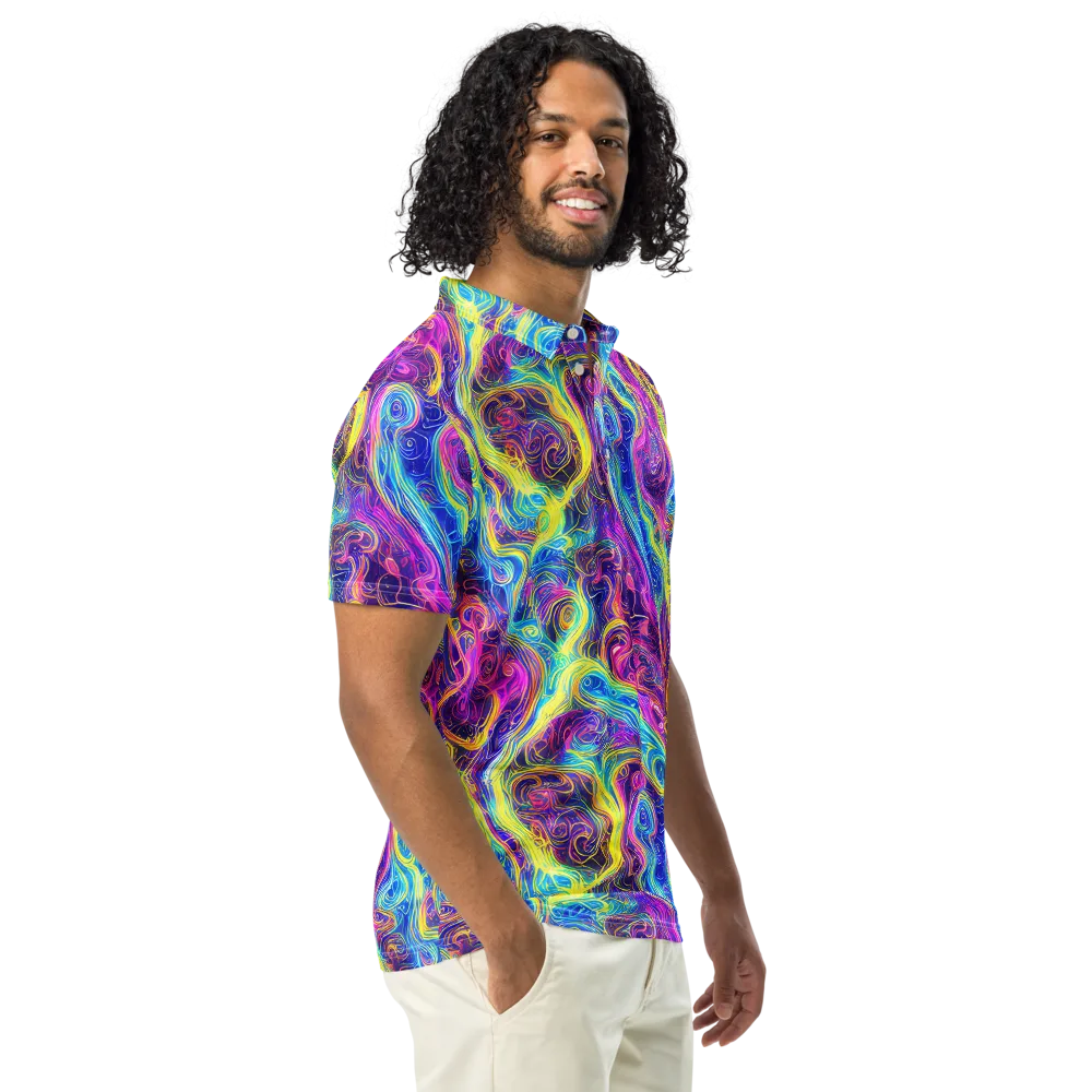 Saturated Dream on Men's Slim Fit Polo Shirt — Right Front