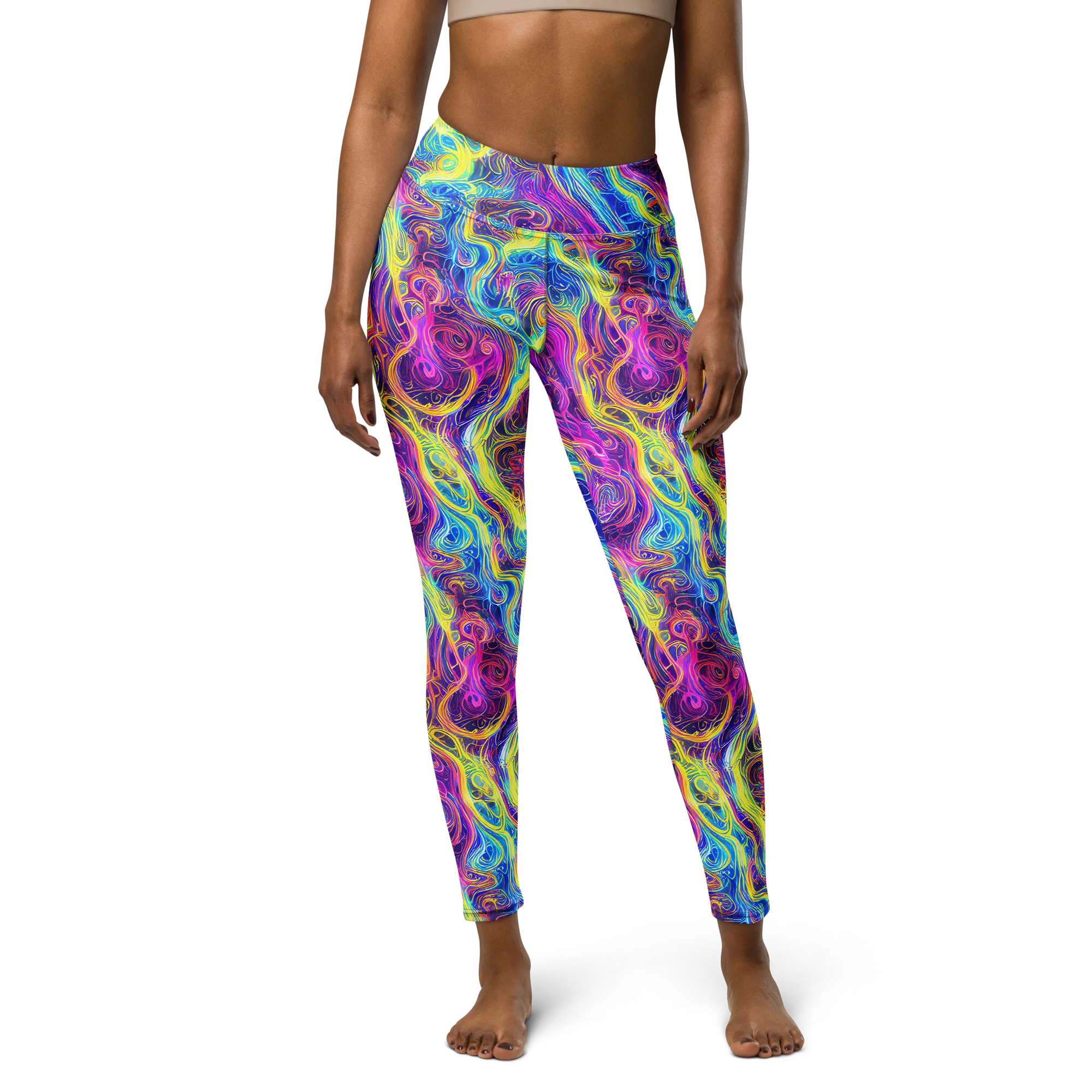 Saturated Dream on Yoga Leggings — Front
