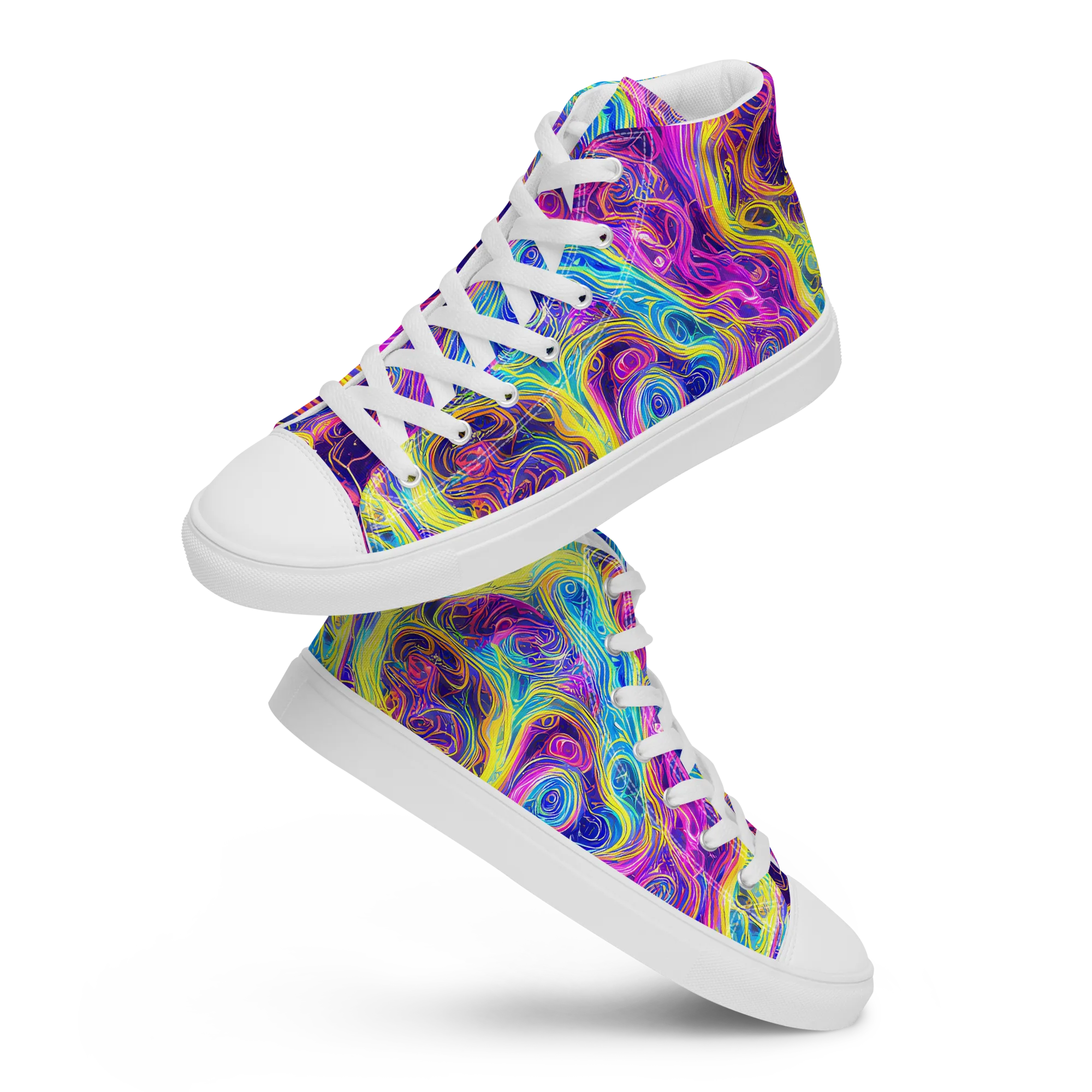 Saturated Dream on Men's High Top Canvas Shoes — Front
