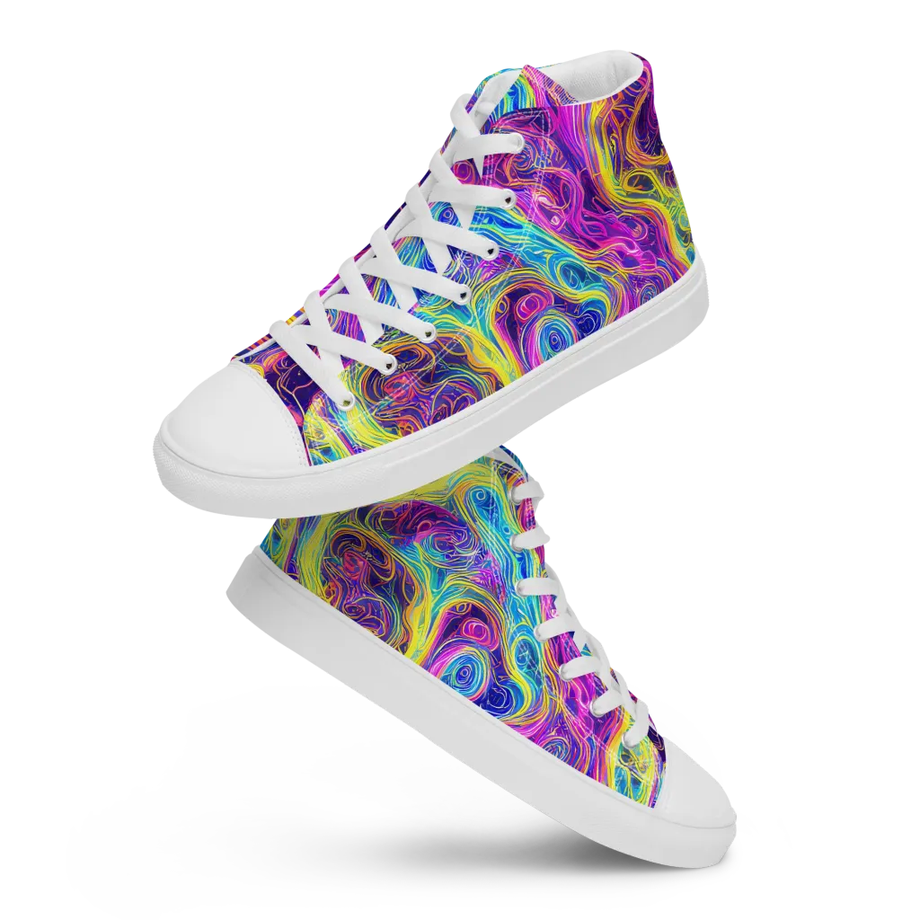 Saturated Dream on Men's High Top Canvas Shoes — Front