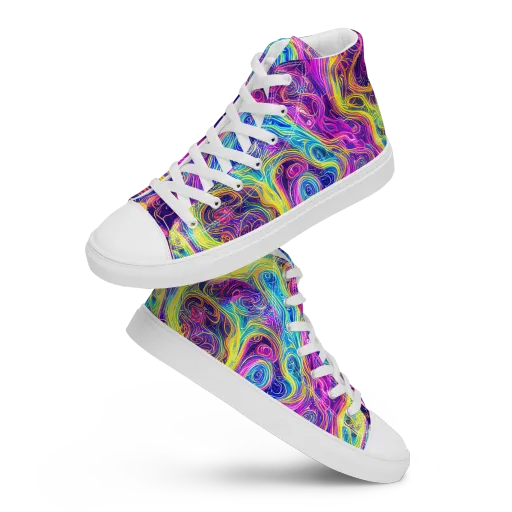 Saturated Dream on a Men's High Top Canvas Shoes