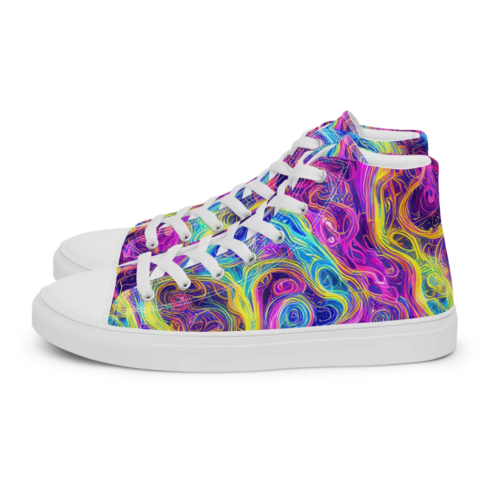 Saturated Dream on Women's High Top Canvas Shoes — Left