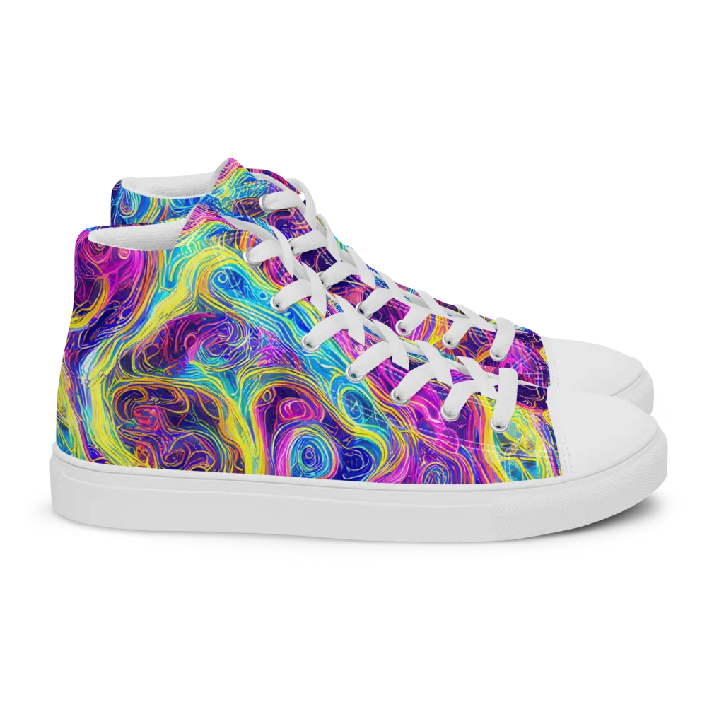 Saturated Dream on Women's High Top Canvas Shoes — Right