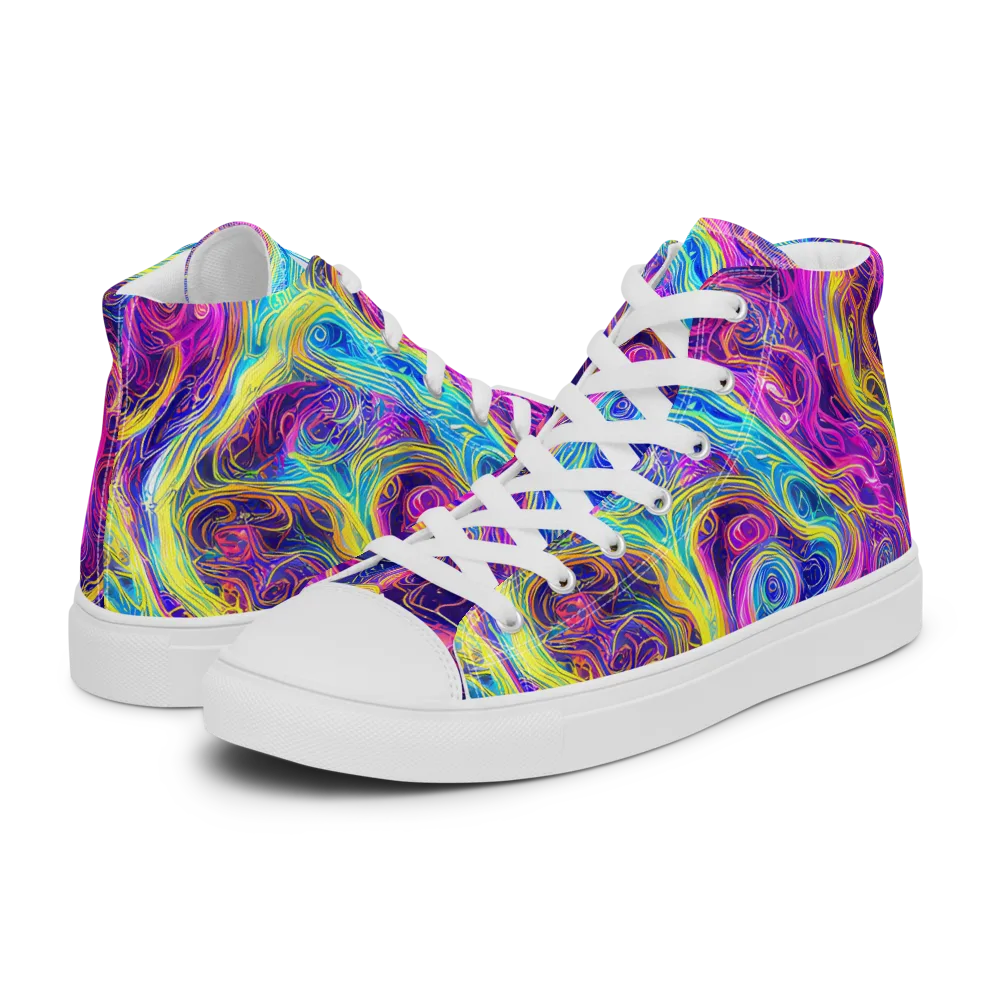 Saturated Dream on Women's High Top Canvas Shoes — Left