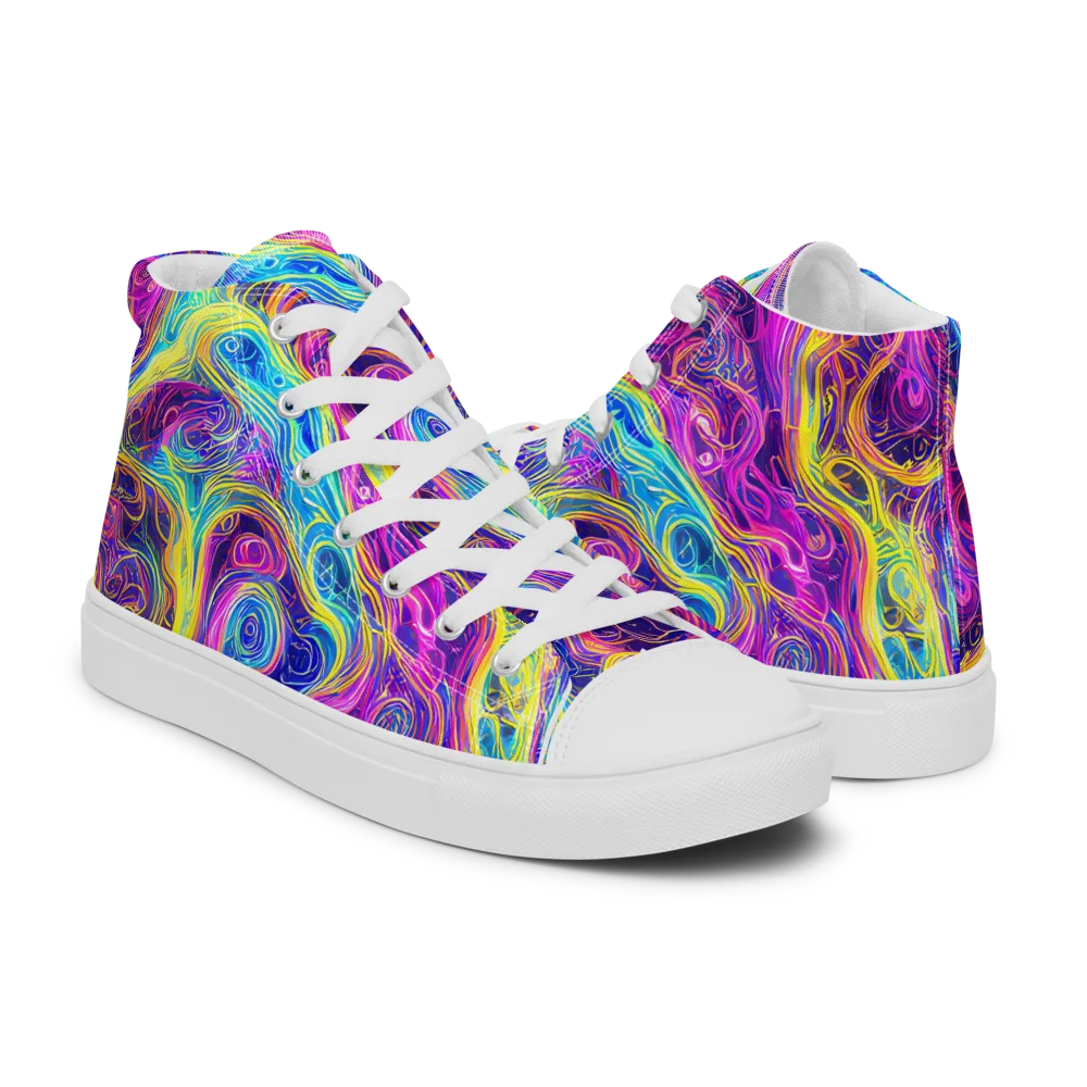 Saturated Dream on Women's High Top Canvas Shoes — Right