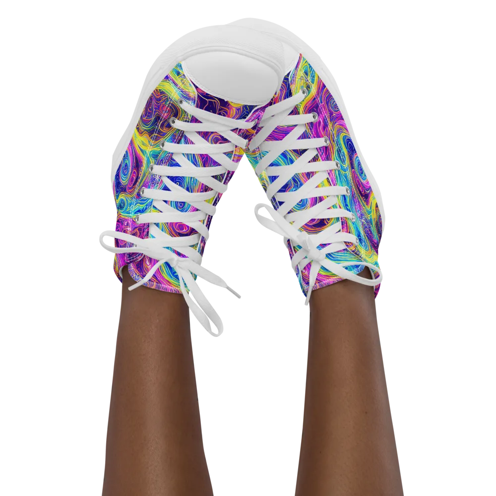 Saturated Dream on Women's High Top Canvas Shoes — Front
