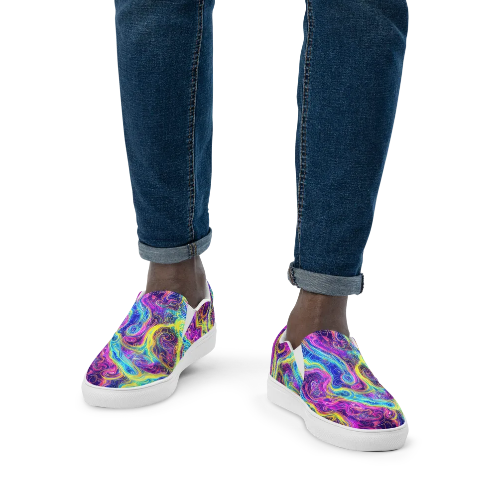 Saturated Dream on Men's Slip-On Canvas Shoes — Front
