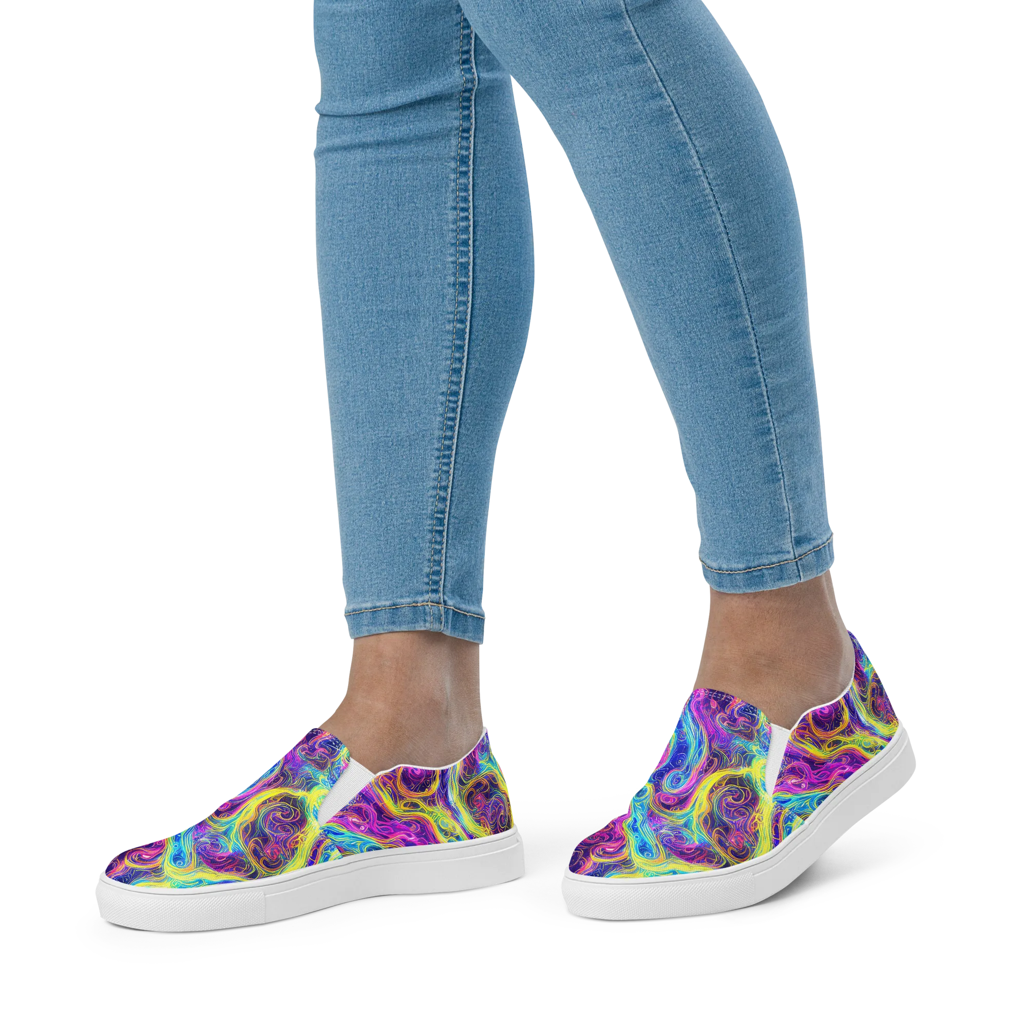 Saturated Dream on Women's Slip-On Canvas Shoes — Front