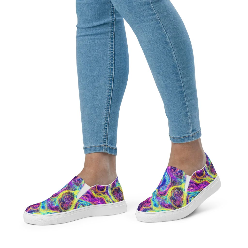 Saturated Dream on Women's Slip-On Canvas Shoes — Front