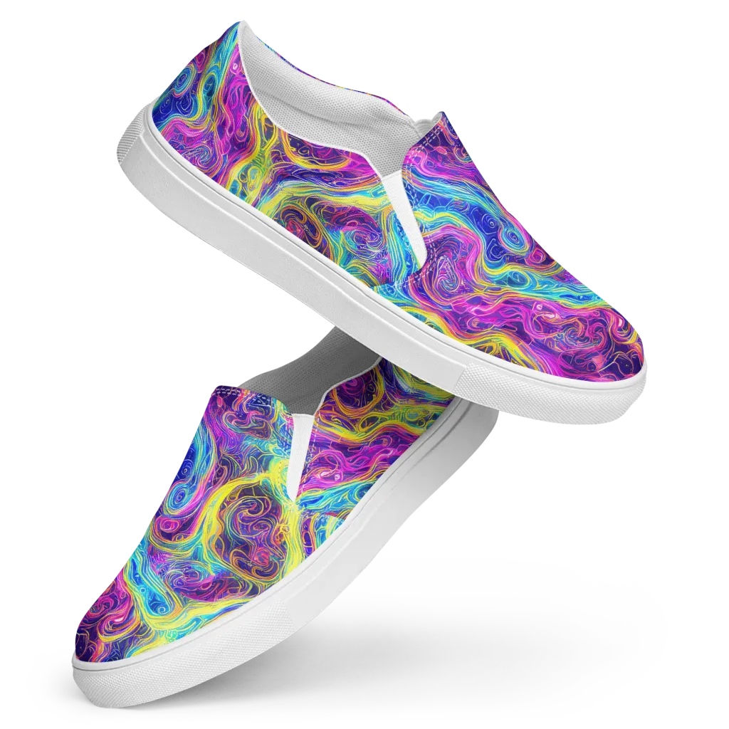 Saturated Dream on Women's Slip-On Canvas Shoes — Front