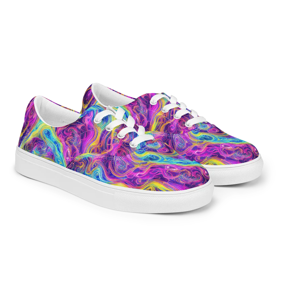 Saturated Dream on Men's Lace-Up Canvas Shoes — Right Front