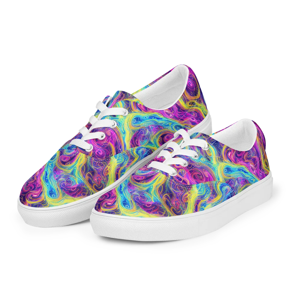 Saturated Dream on Men's Lace-Up Canvas Shoes — Left Front