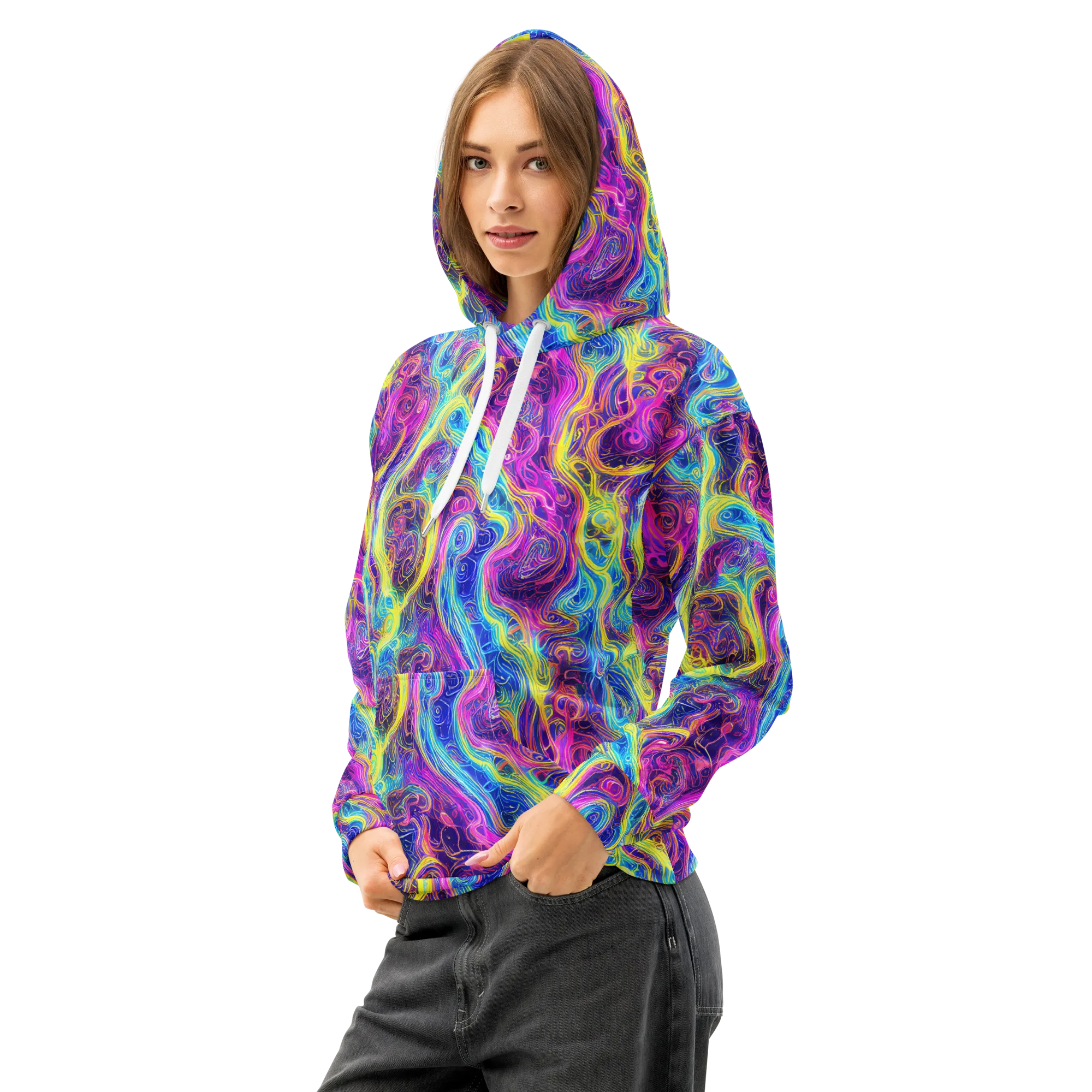 Saturated Dream on Cotton Hoodie — Left Front