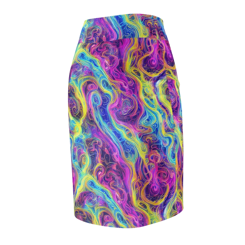 Saturated Dream on Pencil Skirt — Back Side