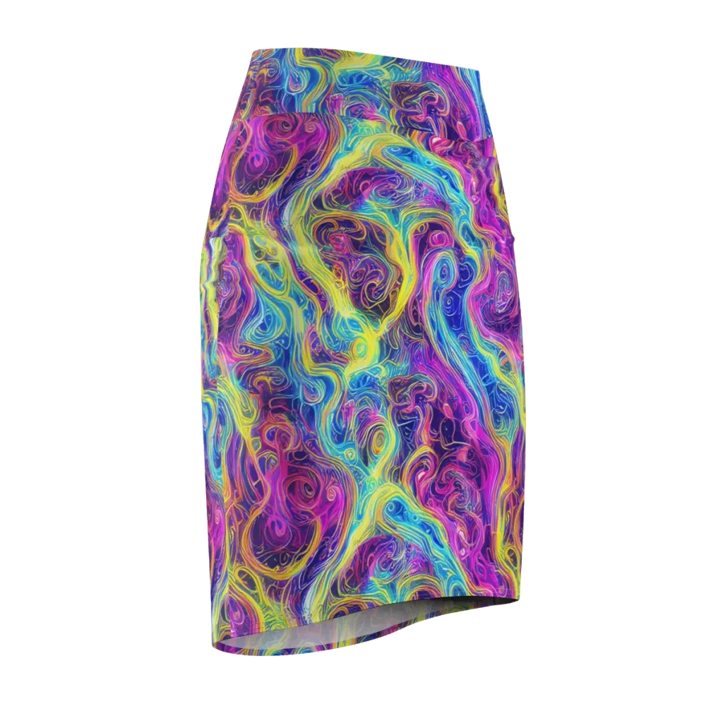 Saturated Dream on Pencil Skirt — Front Side