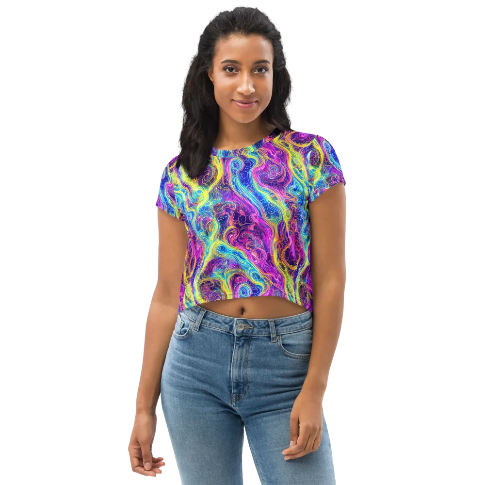 Saturated Dream on Crop Tee — Front