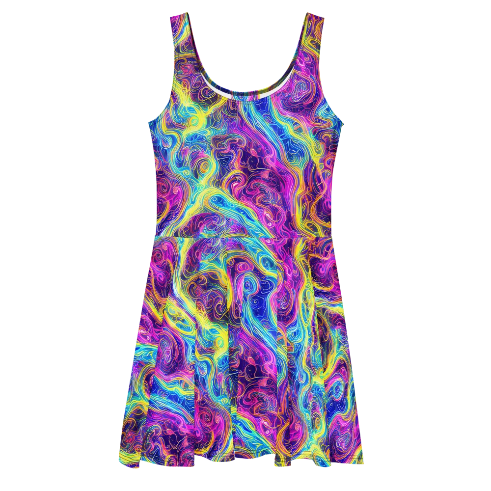 Saturated Dream on Skater Dress — Front