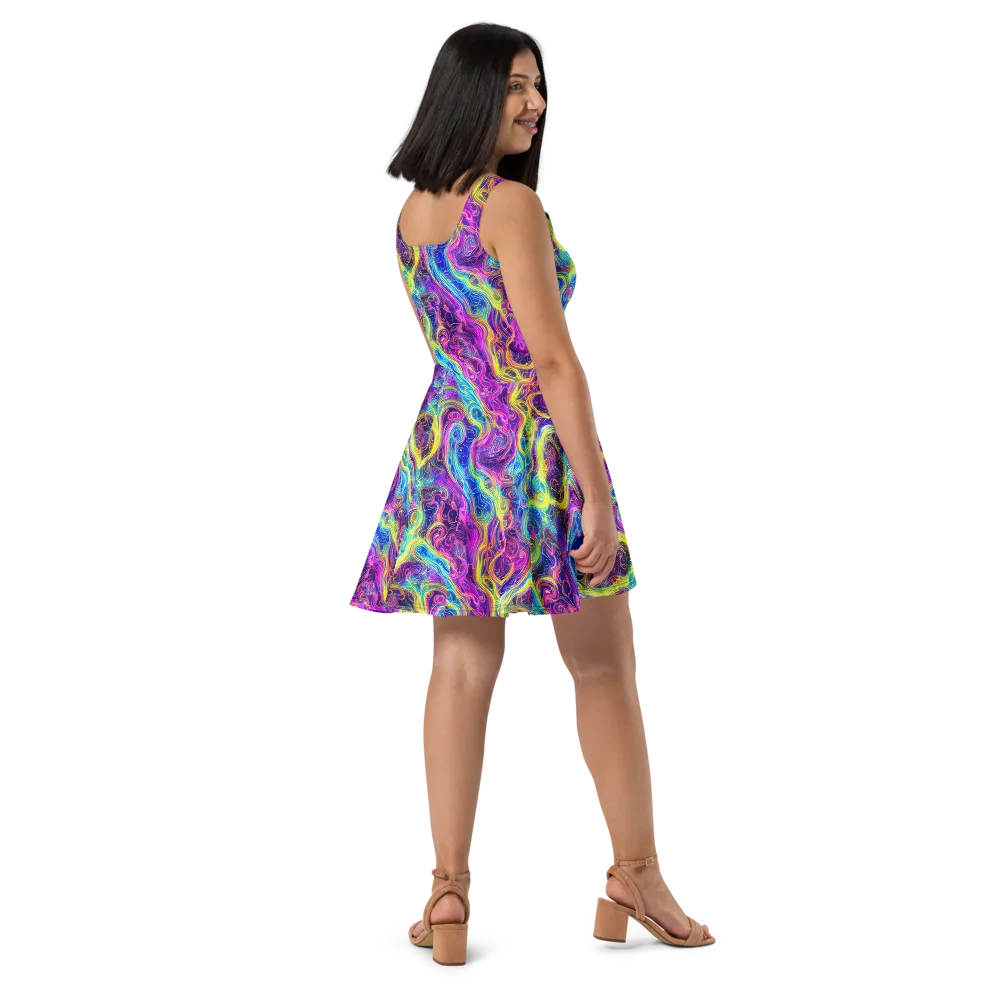 Saturated Dream on Skater Dress — Right