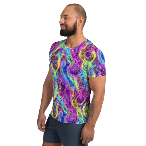 Saturated Dream on a Men's Athletic T-Shirt