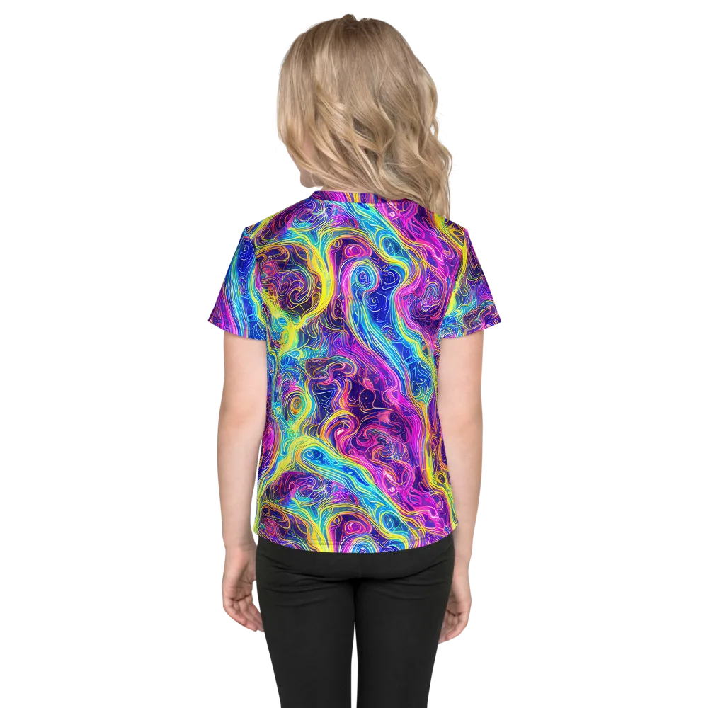 Saturated Dream on Kids Crew Neck T-Shirt — Back
