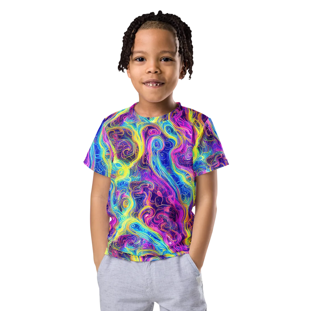 Saturated Dream on Kids Crew Neck T-Shirt — Front