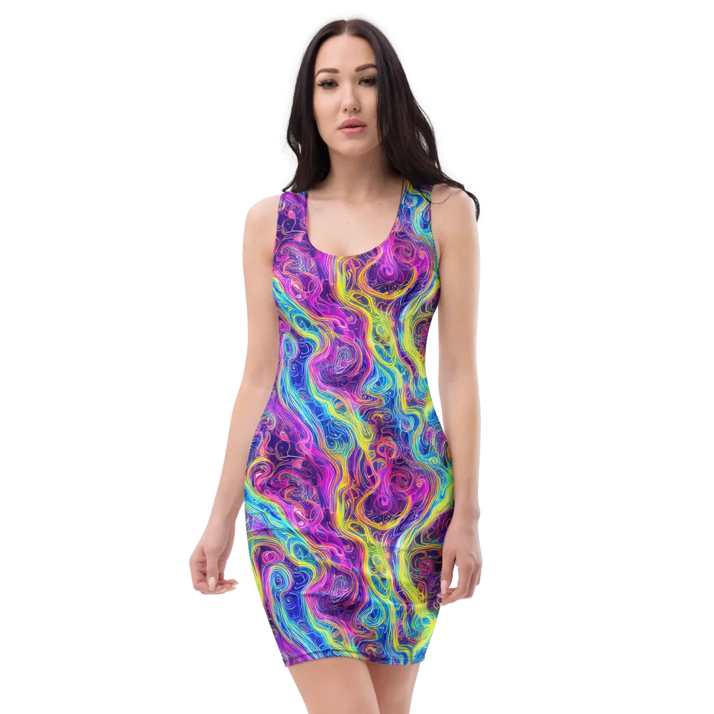 Saturated Dream on Bodycon Dress — Front