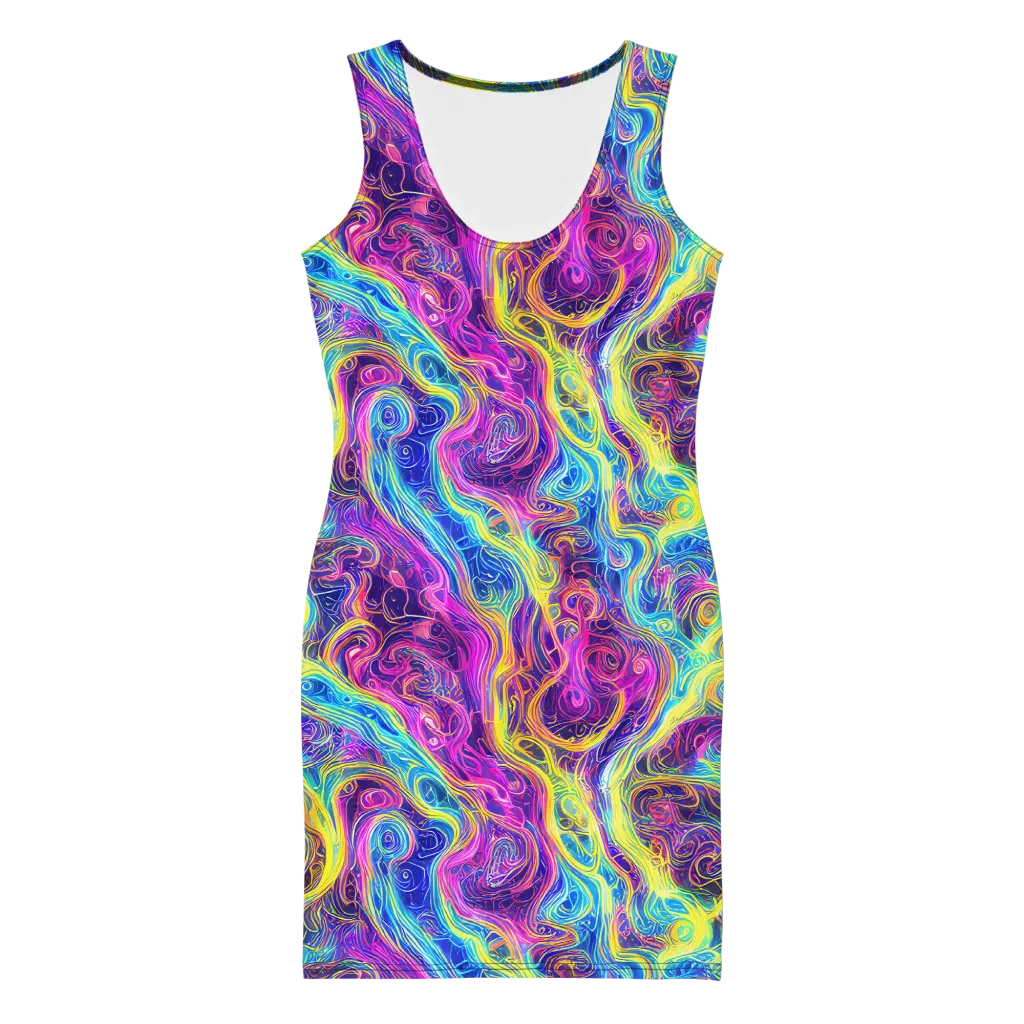Saturated Dream on Bodycon Dress — Front