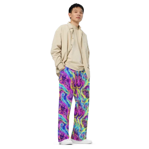 Saturated Dream on a Wide-Leg Pants