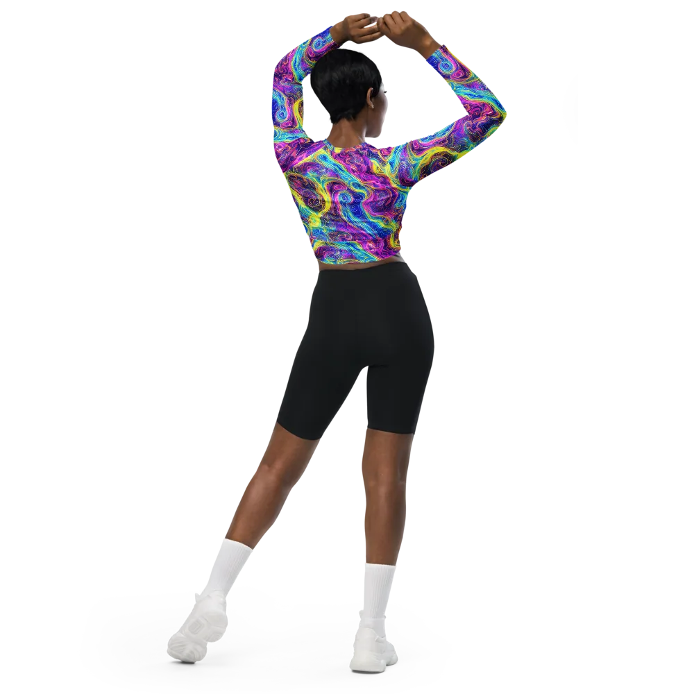 Saturated Dream on Long Sleeve Crop Top — Back
