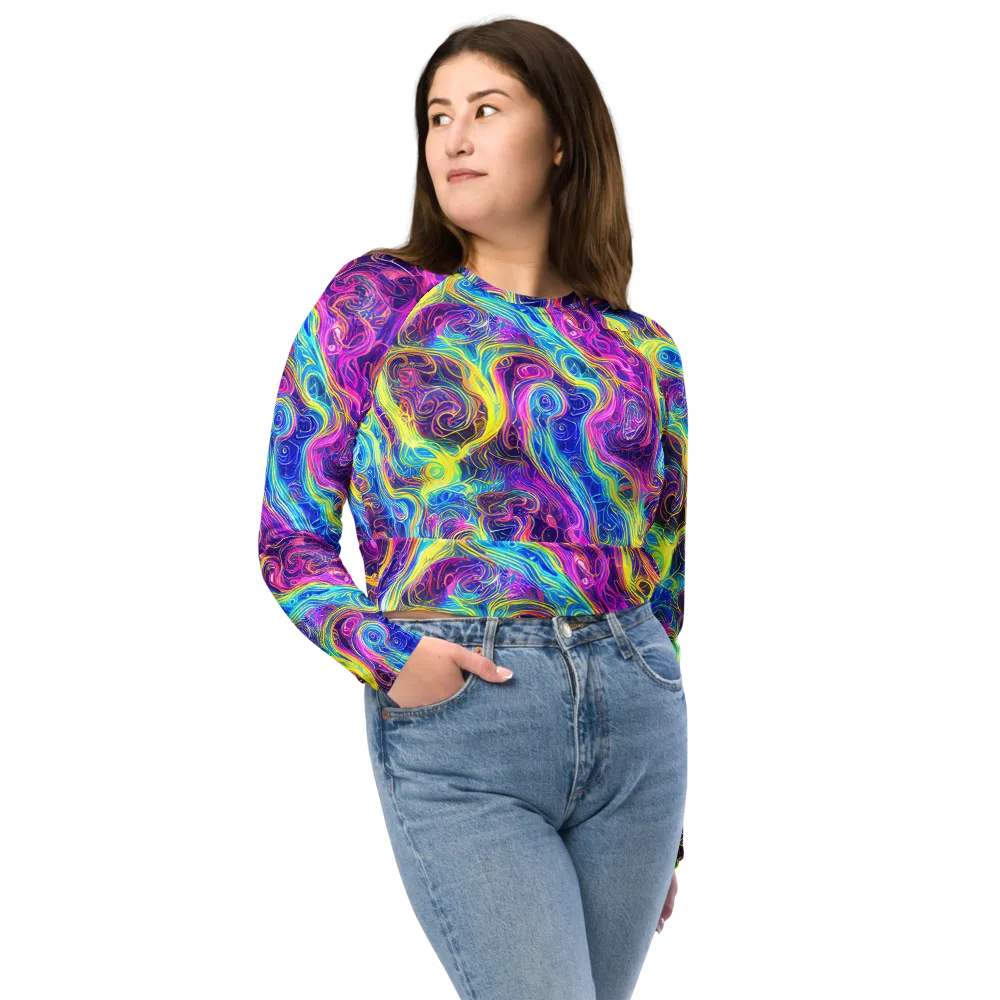 Saturated Dream on Long Sleeve Crop Top — Front