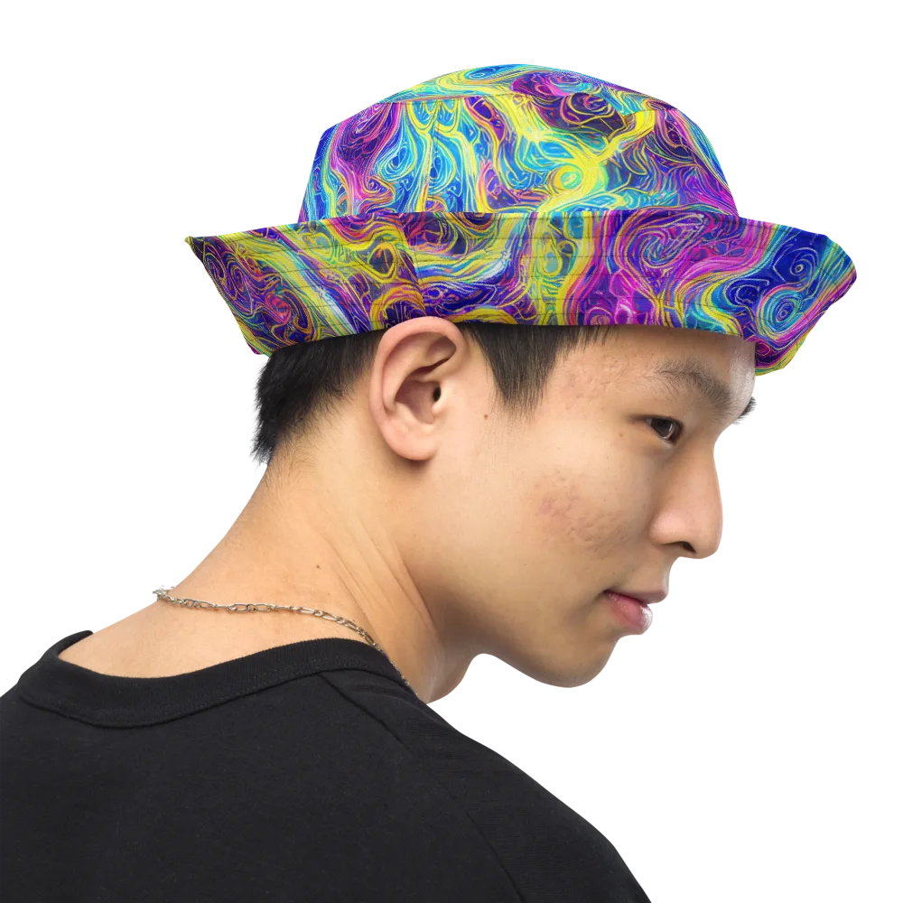 Saturated Dream on Reversible Bucket Hat — Right Outside