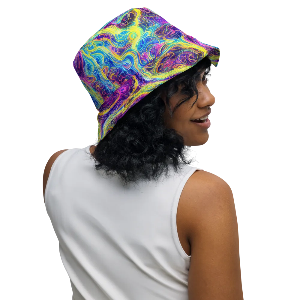 Saturated Dream on Reversible Bucket Hat — Right Outside