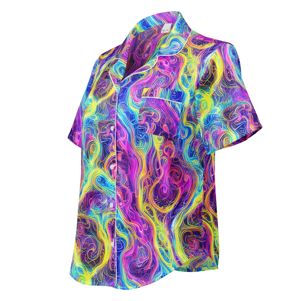 Saturated Dream on Women's Short Sleeve Pajama Top — Left Front