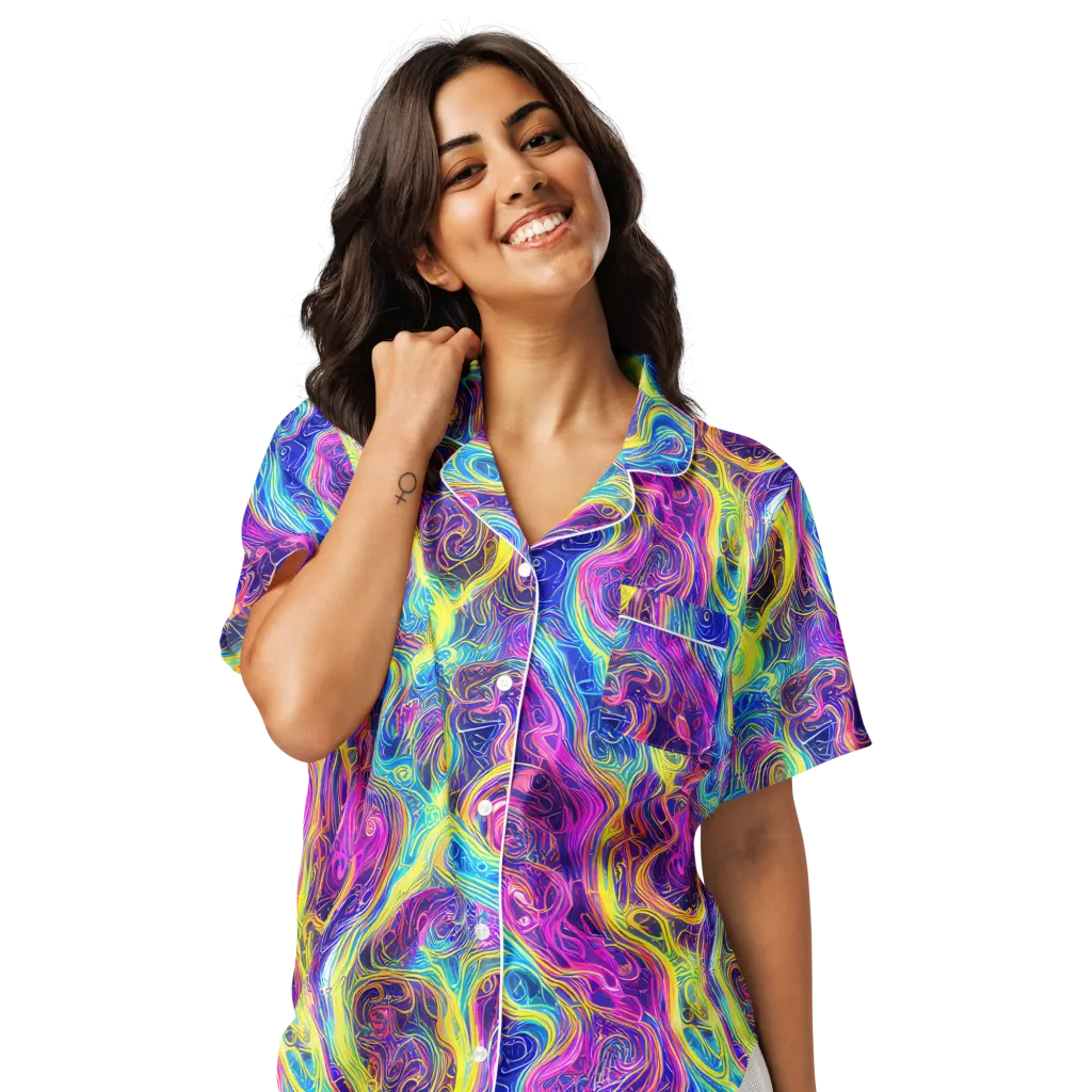 Saturated Dream on Women's Short Sleeve Pajama Top — Front