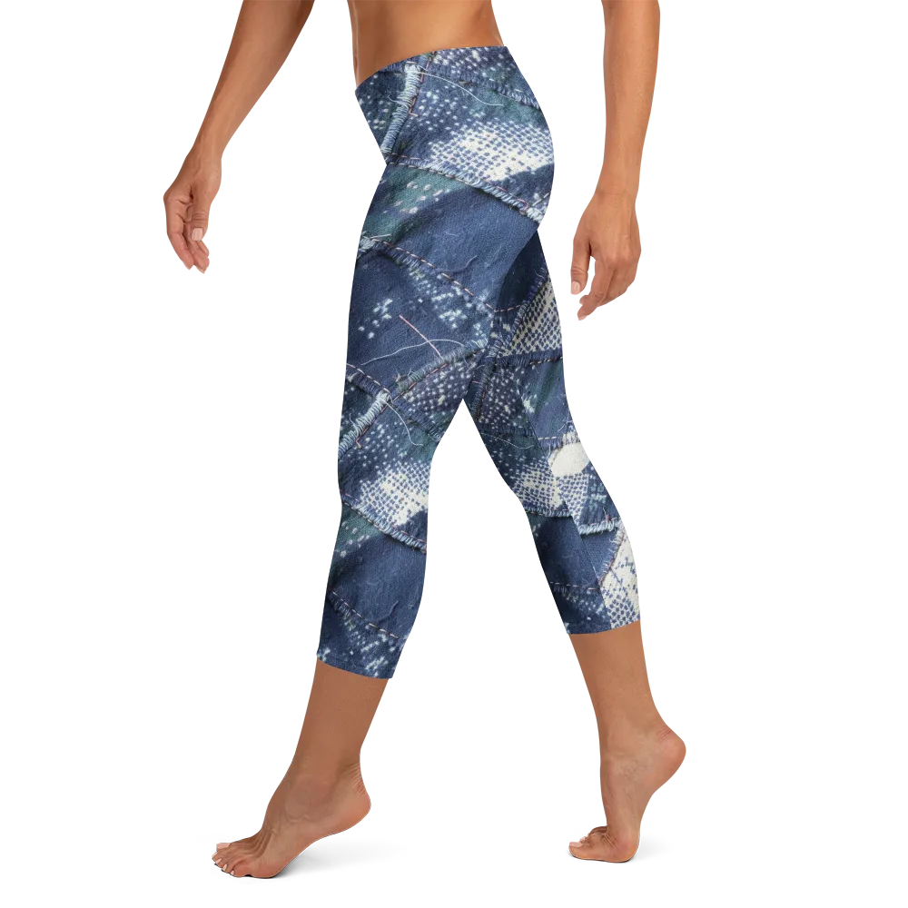 Midnight Mending on Capri Leggings — Left