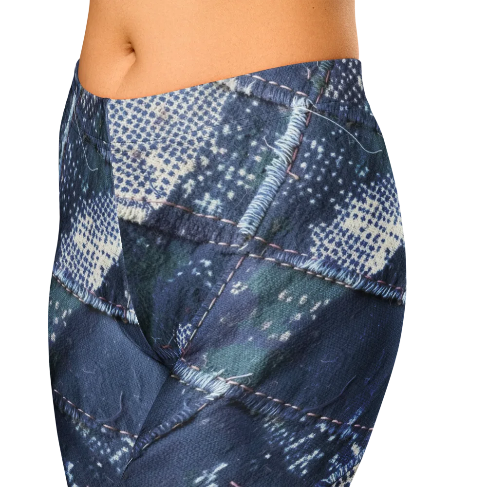 Midnight Mending on Capri Leggings — Zoomed-in