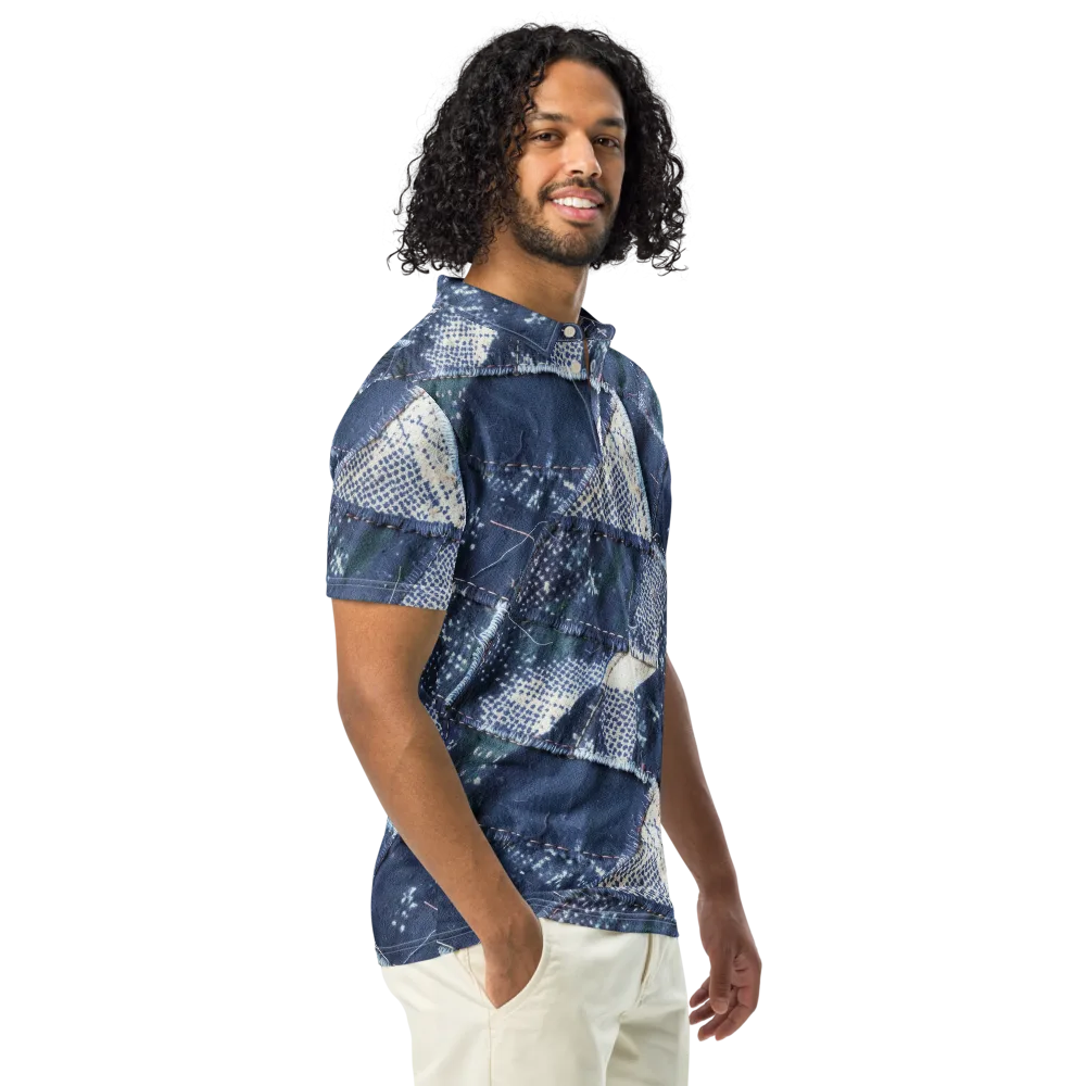 Midnight Mending on Men's Slim Fit Polo Shirt — Right Front