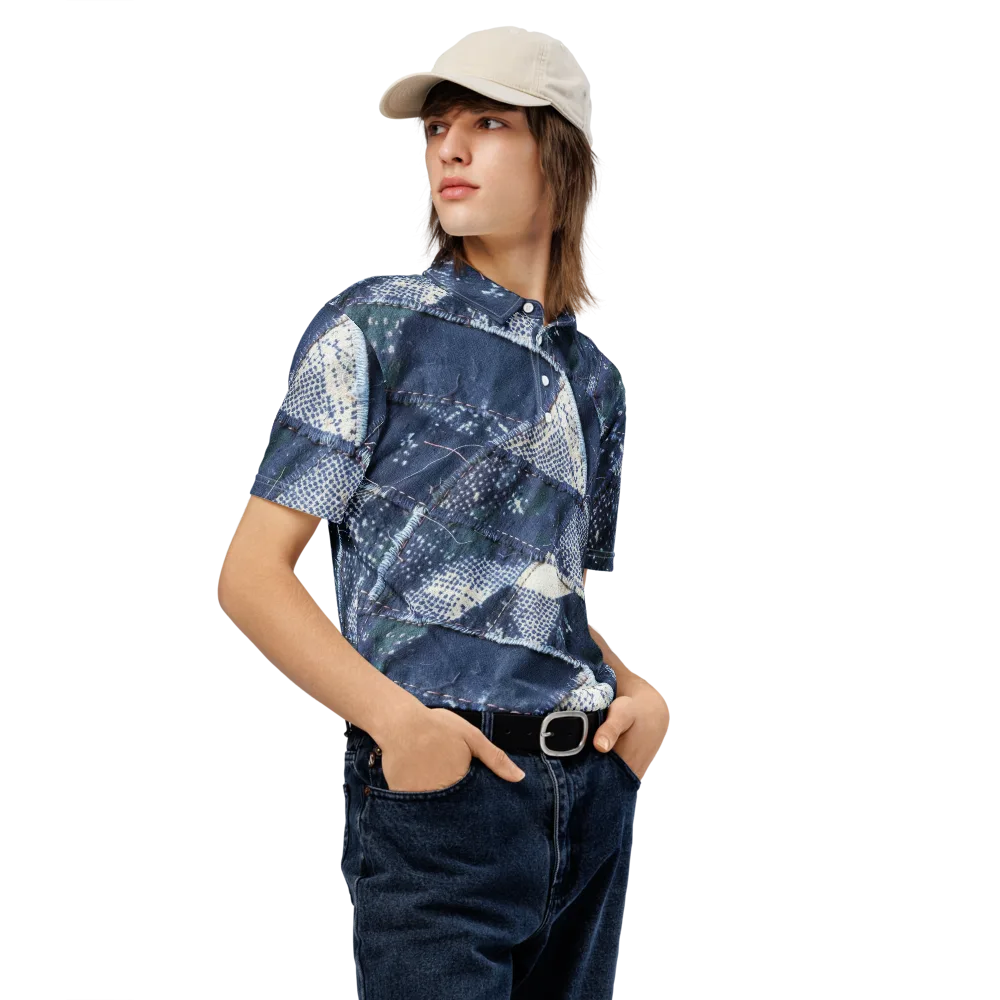 Midnight Mending on Men's Slim Fit Polo Shirt — Right Front